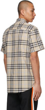 Burberry Beige Poplin Check Short Sleeve Shirt