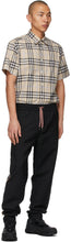 Burberry Beige Poplin Check Short Sleeve Shirt
