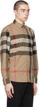 Burberry Beige Slim Somerton Check Shirt