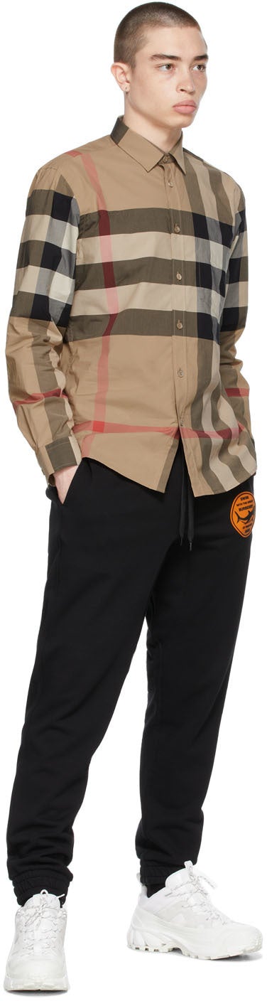 Burberry Beige Slim Somerton Check Shirt