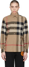 Burberry Beige Slim Somerton Check Shirt - Burberry Beige Slim Somerton Chemise Chemise - 버버리 베이지 슬림 Somerton 체크 셔츠