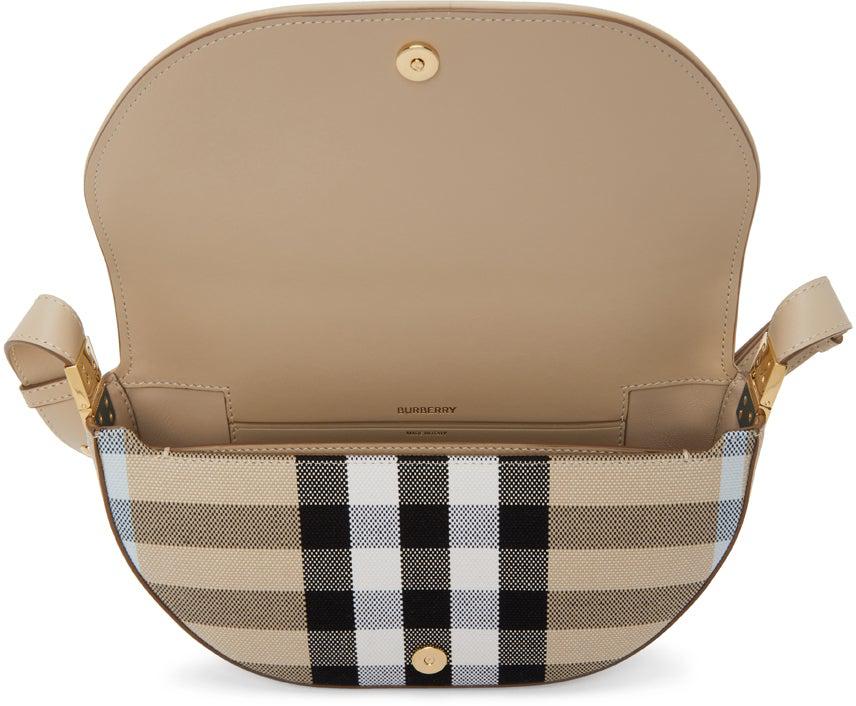 Burberry Beige Small Check Olympia Bag