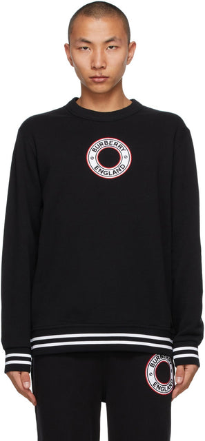 Burberry Black Albany Sweatshirt - Sweatshirt Burberry Noir Albany - 버버리 블랙 알바니 스웨터
