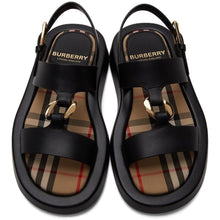 Burberry Black Buckingham Flat Sandal