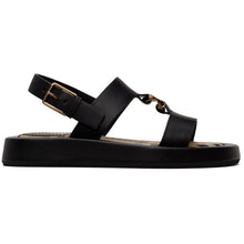 Burberry Black Buckingham Flat Sandal - Sandale plate Burberry Black Buckingham - 버버리 블랙 버킹엄 플랫 샌들