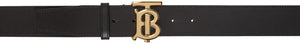 Burberry Black Calfskin TB Belt - Burberry Black Calfkkin TB Ceinture - 버버리 블랙 송아지 가죽 TB 벨트