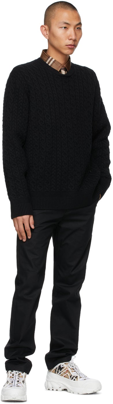 Burberry Black Cashmere Carroll Sweater