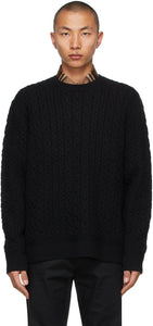 Burberry Black Cashmere Carroll Sweater - Pull Burberry Black Cachellere Carroll - 버버리 블랙 캐시미어 캐롤 스웨터