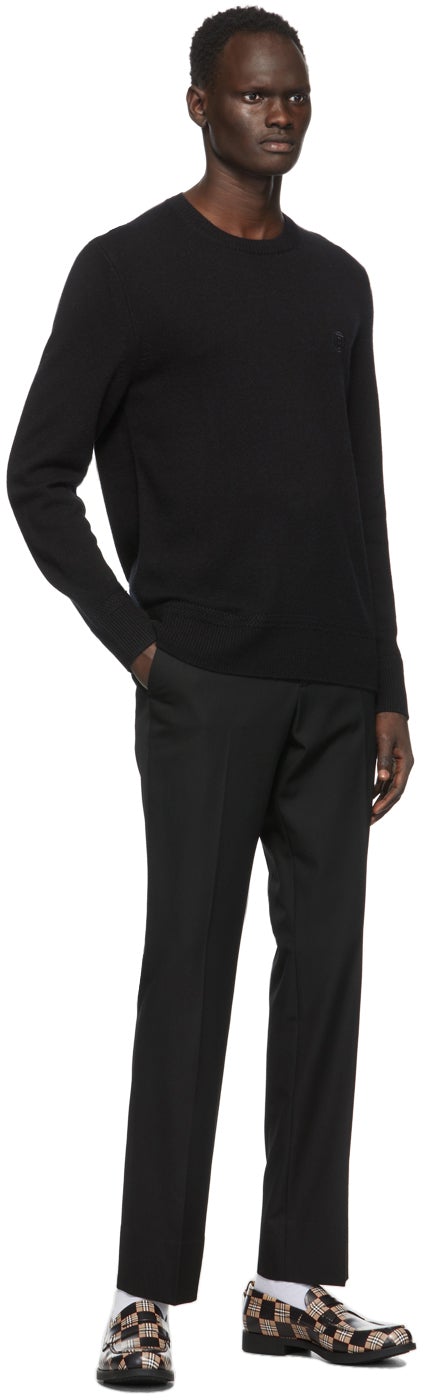 Burberry Black Cashmere Monogram Motif Sweater