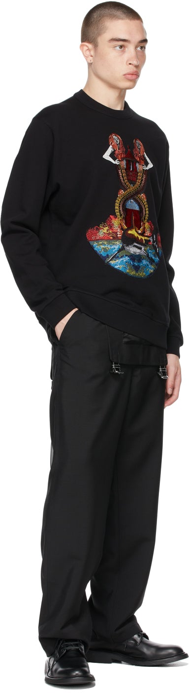 Burberry Black Embroidered Mermaid Sweater