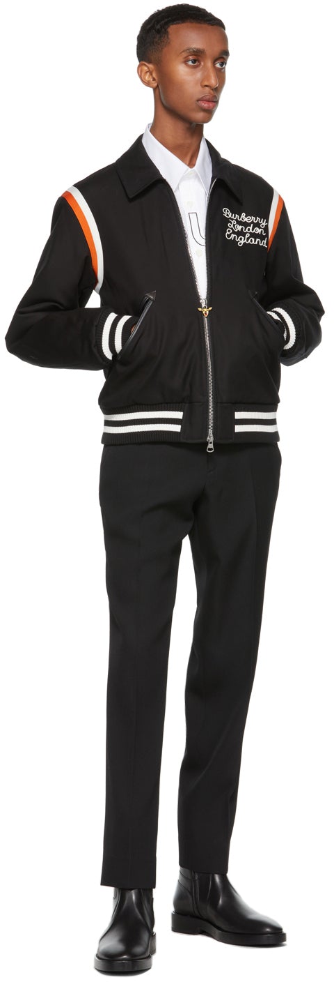 Burberry Black Epping Varsity Bomber Jacket