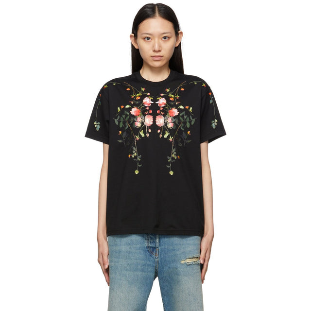 Burberry Black Flowers Carrick T-Shirt - Burberry Noir Fleurs Carrick T-shirt - 버버리 블랙 꽃 Carrick 티셔츠