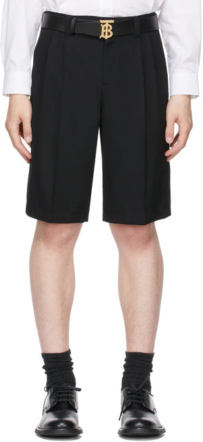 Burberry Black Grain De Poudre Tate Shorts - Burberry Black Grain de Poudre Tate Short - 버버리 블랙 그레인 드 Poudre Tate 반바지