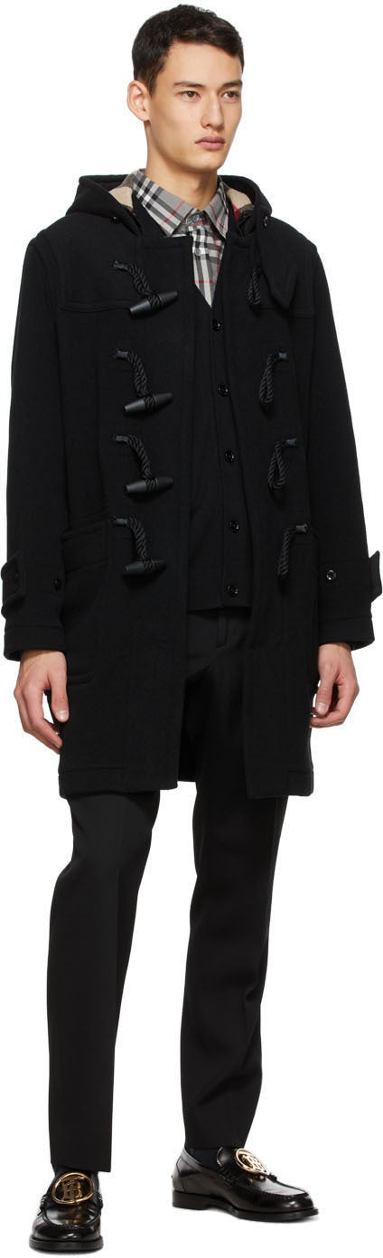 Burberry Black Grain De Poudre Trousers