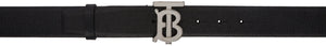 Burberry Black Grainy Leather Monogram Belt - Ceinture de monogramme en cuir granuleux noire Burberry - 버버리 블랙 낟알 가죽 모노그램 벨트
