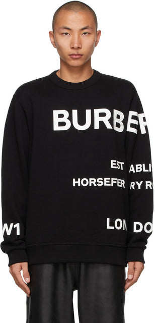 Burberry Black 'Horseferry' Sweatshirt - Sweat-shirt Burberry Black 'Horse' ' - 버버리 블랙 '마워'스웨터