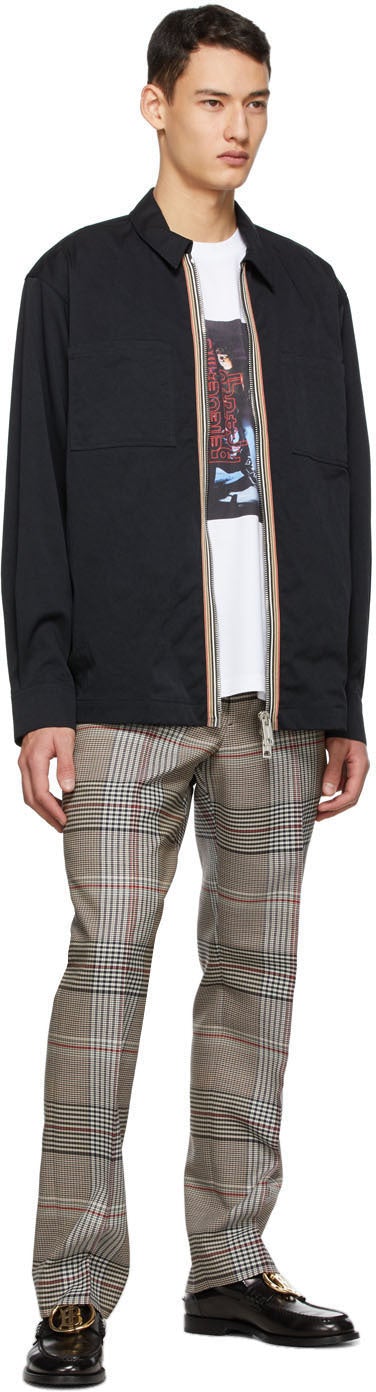 Burberry Black Icon Stripe Casual Shirt