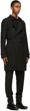 Burberry Black Kensington Heritage Mid-Length Trench Coat