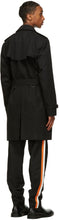 Burberry Black Kensington Heritage Mid-Length Trench Coat