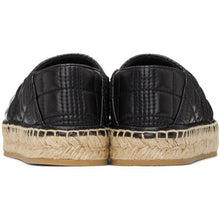 Burberry Black Leather Horseferry Espadrilles