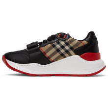 Burberry Black Leather Vintage Check Sneakers
