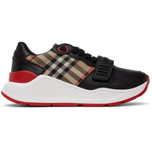 Burberry Black Leather Vintage Check Sneakers - Baskets Vintage en cuir noir Burberry - 버버리 블랙 가죽 빈티지 체크 스니커즈