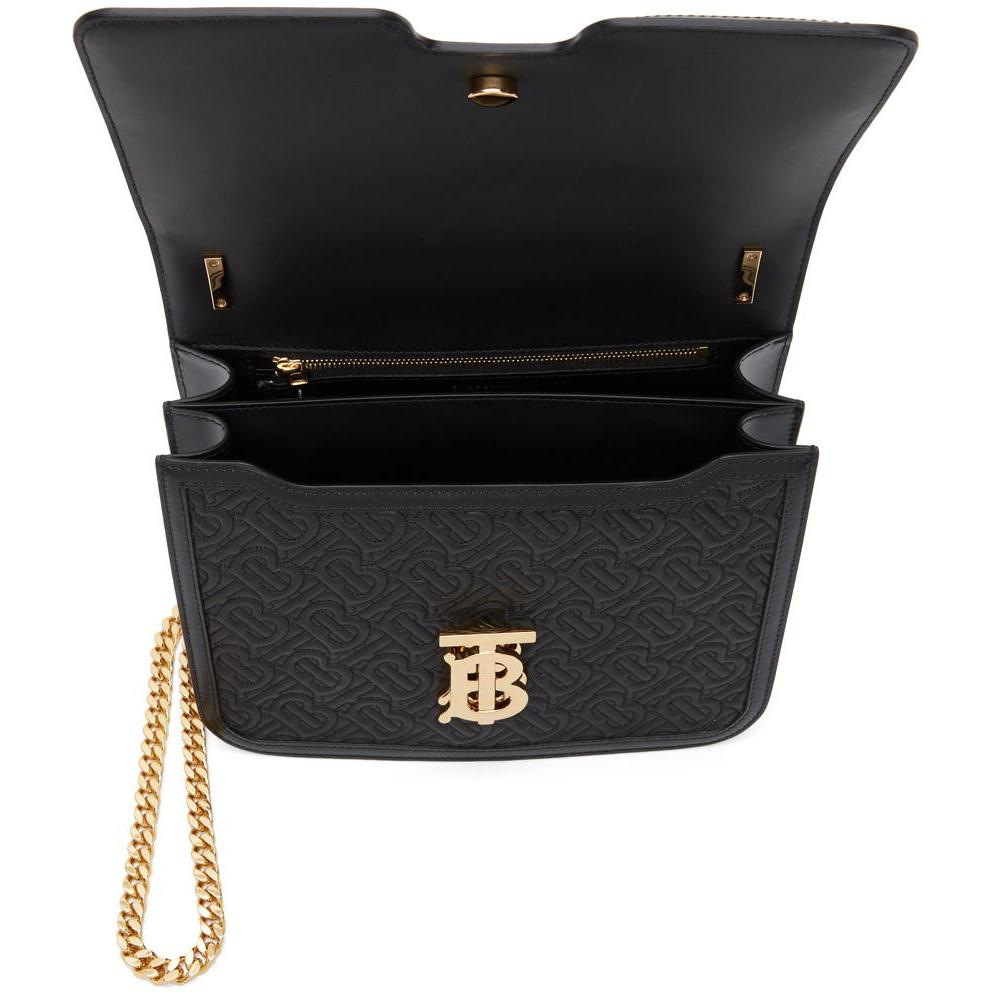 Burberry Black Medium Monogram TB Bag - Burberry Noir Moyen Monogram TB Sac - 버버리 블랙 중간 monogram tb bag.