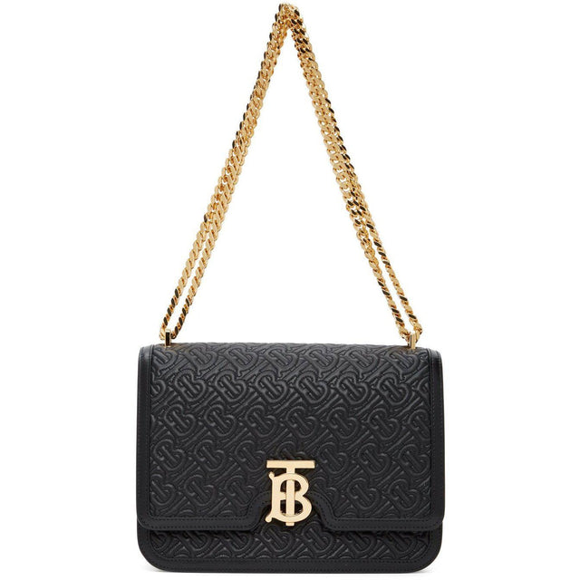 Burberry Black Medium Monogram TB Bag