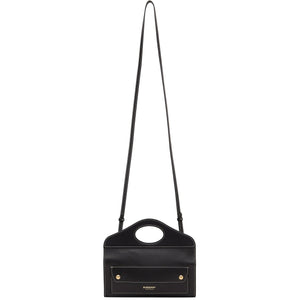 Burberry Black Mini Leather Pocket Shoulder Handbag