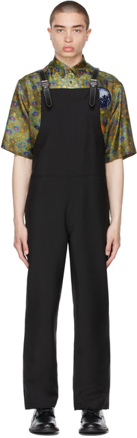 Burberry Black Mohair Bib-Front Overalls - Burberry Black Mohair Bib-Front Bib-Front - Burberry Black Mohair Bib-Front Worlder.