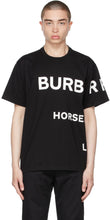 Burberry Black Oversized 'Horseferry' Print T-Shirt - T-shirt imprimé "à la chevrure" de Burberry Noir surdimensionné - 버버리 블랙 대형 '마력'인쇄 티셔츠