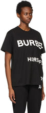 Burberry Black Oversized 'Horseferry' T-Shirt