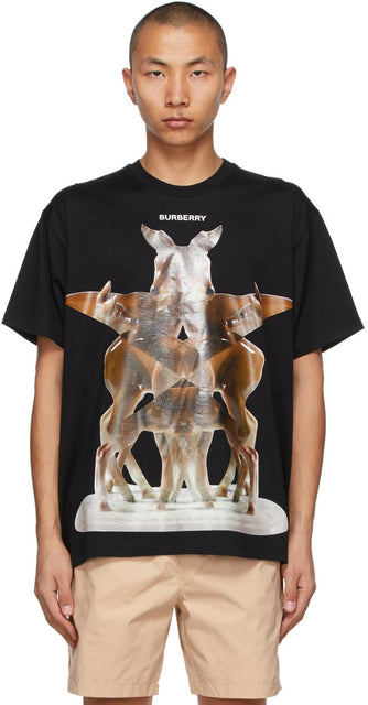 Burberry Black Oversized Kaleidoscope T-Shirt - T-shirt Kaléidoscope surdimensionné noir Burberry - 버버리 블랙 대형 만화경 티셔츠