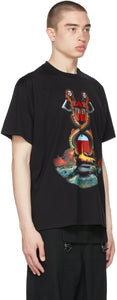 Burberry Black Oversized Mermaid Print T-Shirt