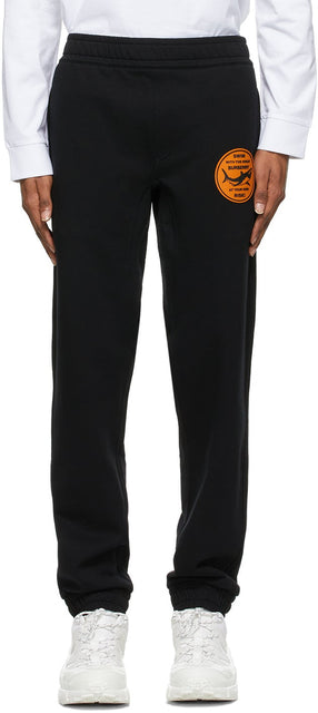 Burberry Black Shark Graphic AppliquÃ© Lounge Pants - Burberry Noir Shark Graphic appliquélique pantalon - 버버리 검은 상어 그래픽 아플리카 © 라운지 바지