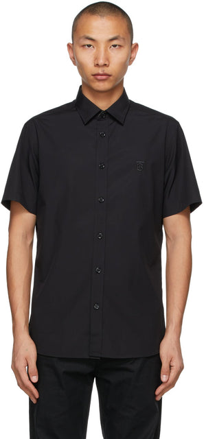 Burberry Black Sherwood Short Sleeve Shirt - Chemise à manches courtes Burberry Sherwood Sherwood - 버버리 블랙 셔우드 짧은 소매 셔츠
