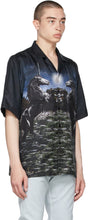 Burberry Black Silk Meadow Print Bowling Short Sleeve Shirt