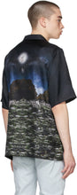 Burberry Black Silk Meadow Print Bowling Short Sleeve Shirt