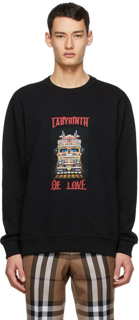 Burberry Black Slogan Print Sweatshirt - Sweat-shirt imprimé slogan noir burberry - 버버리 블랙 슬로건 프린트 스웨터