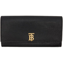 Burberry Black TB Monogram Halton Continental Wallet - Burberry Noir TB Monogram Halton Portefeuille continental - 버버리 블랙 TB 모노그램 Halton 컨티넨탈 지갑