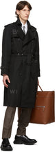 Burberry Black Westminster Horseferry Print Trench Coat