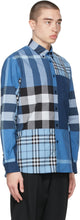 Burberry Blue Check Patchwork Shirt