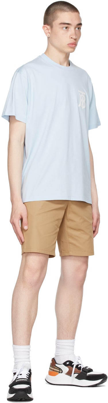 Burberry Blue Cotton Oversized TB T-Shirt