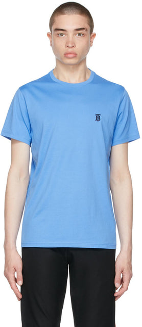 Burberry Blue Cotton TB T-Shirt - T-shirt T-shirt coton bleu burberry bleu - 버버리 블루 코 튼 tb t- 셔츠
