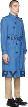 Burberry Blue Lightweight Logo Trench Coat