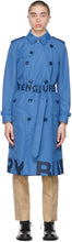 Burberry Blue Lightweight Logo Trench Coat - Trench-coat de logo léger bleu burberry bleu - 버버리 블루 가벼운 로고 트렌치 코트