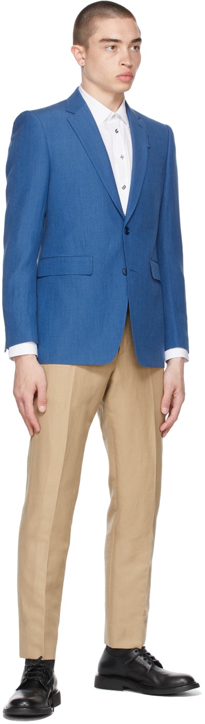 Burberry Blue Mohair Classic Fit Blazer