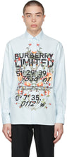 Burberry Blue Montage Print Shirt - Chemise d'impression de montage bleu burberry - 버버리 블루 몽타주 프린트 셔츠