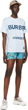Burberry Blue Oversized 'Horseferry' T-Shirt