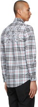 Burberry Blue Poplin Check Logo AppliquÃ© Shirt